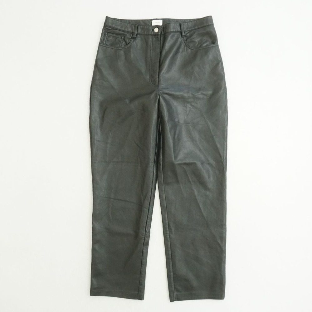 Wilfred Vegan Leather Pants Black Size 14 Straight Leg Faux Leather Trousers